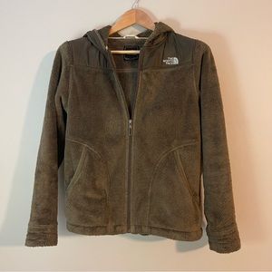 The North Face Womens Brown Fleece Full Zip Hooded Jacket Size S